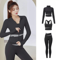 Yoga Wear Women's Long Sleeve Sports Fitness Pilates Training Plus Size Tops Morning Running Suit