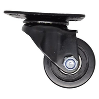 Roda Nilon Black Heavy Duty 2,5 inch 2.5" Hidup Putar Swivel 360 Degre 65x40MM