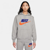 【NIKE 耐吉】長袖上衣 男款 帽T 運動 刷毛 AS M NK CLUB BB PO CHNL FTRA 灰 FN3105-063(3S4033)
