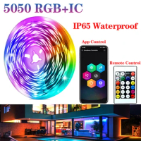 5050 RGB+IC Led Strip Lights Smart App Control Music Rhythm Chasing Effect TV BackLight Flexible Tape Diode Ribbon Room Decorate