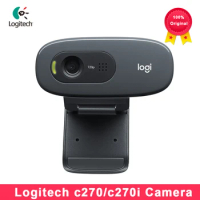 Logitech C270i C270 HD Original Webcam 720p HD Built-in Microphone Web Camera USB2.0 Free drive Webcam for PC Web Chat Camera
