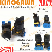 KINOGAWA Selector Switch (Saklar Pemilih) Kg36m 22mm 2posisi 3posisi - Original Panel Listrik