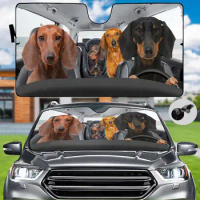 Dachshund Car Sunshade, Dachshund Car Decor, Dachshund Auto Sunshade, Dog Car Sun Protector, Car Windshield Cover,