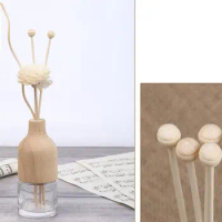 10 Pcs Rattan Reed Sticks Straight Natural Fragrance Reed Diffuser Aroma Oil Diffuser Rattan Sticks with Wooden Bead (Ivory)