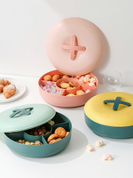帶蓋新年水果盤創意現代客廳家用堅果零食盤瓜子糖果干果收納盒