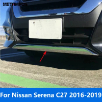 For Nissan Serena C27 2016 2017 2018 2019 Chrome Front Bumper Trim Body Kit Splitter Diffuser Protector Exterior Car Accessories