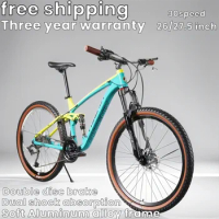 26/27.5 inch Soft tail Aluminum alloy frame rappelling Mountain bike 30speed Double disc brake Shock absorption off-road Bicycle