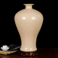 Jingdezhen Ceramics, Antique Borneol Cracked Glazed Vase Flower Living Room Household Handicraft chinese vase porcelain