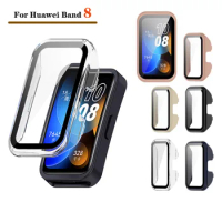 Empered Glass + PC Cover for Huawei band 8 7 6 Full Coverage Protective Bumper Case for Honor band6 Band7 Screen Protector