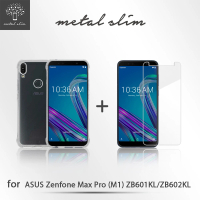 【Metal-Slim】ASUS ZenFone Max Pro ZB602KL(強化防摔抗震空壓手機殼+玻璃貼)
