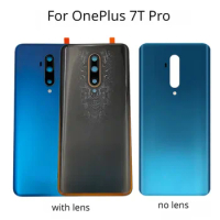 Back Glass For OnePlus 7T Pro 1 7t pro Battery Cover Rear Door Housing Case Replacement With Camera Lens logo