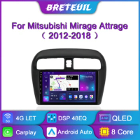For Mitsubishi Mirage Attrage 2012 - 2018 Android Car Radio Multimedia Player Carplay Navigation GPS Touch Screen Auto Stereo 8G