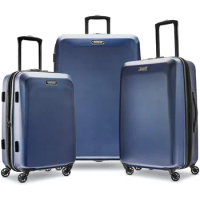 American Tourister Moonlight Hardside Expandable Luggage with Spinner Wheels, Navy, 3-Piece Set (21/24/28)