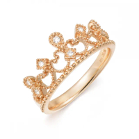 【點睛品】V&amp;A 18K玫瑰金鑽石皇冠造型戒指