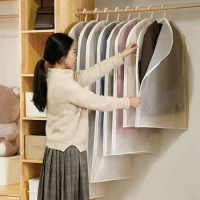 Long Hanging Clothes Dust Cover Side Open Zipper Garment Suit Dress Jacket Coat Dustproof Cover Protector Wardrobe Storage Bags