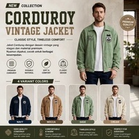 Jaket Corduroy Pria Vintage Premium | Corduroy Jacket Casual | Jaket Retro Modern Navy Mocca Sage Cr