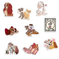 10Pcs/lots Disney Lady And The Tramp Resin Planar for Designs of Ornaments