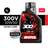 MOTUL 300V FACTORY 10W50 4T MINYAK ENJIN ESTER SEPENUHNYA SINTETIK / MINYAK MOTOSIKAL HITAM FRANCE 1