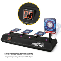 Electronic Scoring Shooting Targets 4 Targets LED Light Shooting Sounds Effect Auto Reset Digital Targets for Nerf Guns Toys