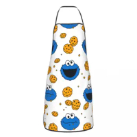 Cookie Monster Aprons for Women Men Waterproof Kitchen Bib Polyester Household Cleaning Pinafore