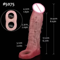 FAAK Hollow Dildos Silicone Male Enlarge Pe nis Sleeve Realistic Extender Pe nis Pump with Co ck Rin