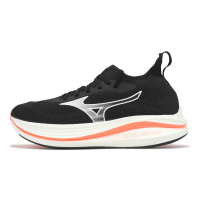 Mizuno 慢跑鞋 Neo Zen 男鞋 黑 白 橘 針織 襪套 緩衝 路跑 運動鞋 美津濃 J1GC2586-03