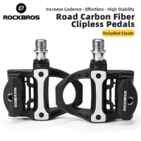 ROCKBROS Carbon Fiber Bicycle Lock Pedals Self-locking Sealed Bearing DU SPD Clipless Light Cycling Pedals Road Bike Accessories