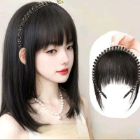 BANDO DENGAN PONI RAMBUT PALSU WIG PENUTUP UBAN BOTAK EKSTENSION RAMBUT PONI PALSU KOREAN STYLE