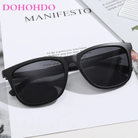DOHOHDO Sport TR90 Square Polarized Sunglasses Men Shades Women Spring Leg Anti-glare Minus Lens Prescription Sun Glasses UV400