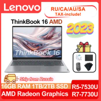 2023 Lenovo ThinkBook 16 Laptop AMD R5 7530U/R7 7730U Radeon Graphics 16GB RAM 1TB/2TB SSD 16inch 2.5K Backlit keyboard Notebook