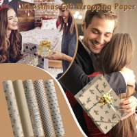 Christmas Vintage Kraft Paper Wrapping Paper Diy Holiday Gift Wrapping Paper Mystery Box Party Decor Supplies Подарочная Коробка
