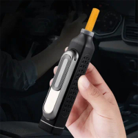 Mini USB Ashtray Cigarette Holder With Rechargeable Tungsten Coil Lighter Anti-dirty Ash Collection Cigarette Filter For Car Use