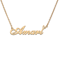 God with Love Heart Personalized Character Necklace with Name Amari for Best Friend Jewelry Gift