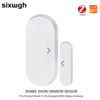 Tuya Zigbee Smart Window Door Sensor Door Open / Closed Detectors Smart Home Security Alarm Sensor support Alexa Google Home