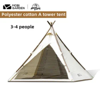 MOBI GARDEN A Tower Tent Exquisite Camping Outdoor Camping Thickened Light Luxury Cotton Rain And Sun Protection Large Space Era