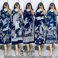 [Batik Sinawang] Daster Batik Kelelawar Jumbo \CEMPAKA NAVY\" Bahan Rayon Super Premium Lembut Nyama