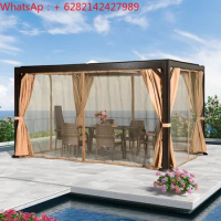 Custom-made aluminum alloy gazebo outdoor pavilion courtyard villa garden sun-proof gazebo tent outdoor rain-proof sunshade