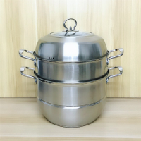28 32cm三層複底蒸鍋304 不鏽鋼蒸鍋加厚包饅頭大蒸籠鍋具