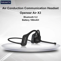 PARAMITA X3 Handsfree Bluetooth Air Bone Conduction Earphones With Noise Cancelling Boom Microphone Business Open Ear Headphones