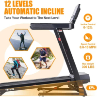 Treadmill with Incline, Perfect as Treadmills for Home Walking and Running, Foldable Treadmill Support Bluetooth, Easy Assembly