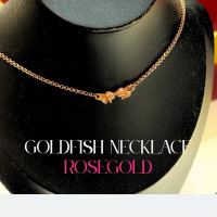 สร้อยคอปลาทองคู่เนื้อเงิน Rosegold สำหรับผู้หญิง