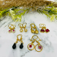 Anting jepit dewasa model kekinian anting jepit dewasa model flower mutiara dan hati mas muda