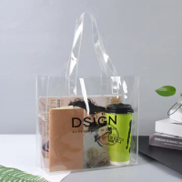 200pcs/Lot Transparent High Quality Luxury Simple New Style PVC Bags Design for Clothing Gift Make Up Drinks Books Advertising
