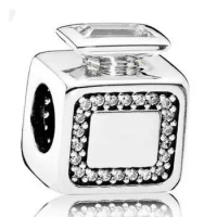 Genuine 925 Sterling Silver Bead Charm Cute Signature Scent With Crystal Beads Fit Women Pandora Bracelet &amp; Necklace Diy Jewelr
