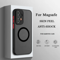 Luxury Matte For Magsafe Case For Samsung Galaxy S8 S9 S10 Plus S20 FE S21 S22 Plus S23 S24 Ultra Magnetic Wireless Charge Cover