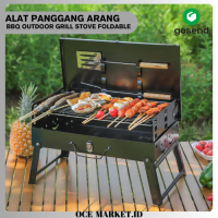 Alat Panggang Arang BBQ Outdoor Grill Stove Foldable Dengan Spatula dan Garpu