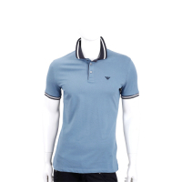 Emporio Armani EA 標誌灰藍色短袖POLO衫(男款)