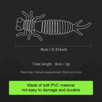FishTrip 10Pcs Fishing Lures Larva Soft Lure Micro Finesse Anisoptera Silicone Bait Artificial Creature Bait