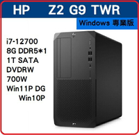 【2022.7 最強大的台灣製專業工作站】HP Z2G9 TWR 6N0E3PA 繪圖機/工作站 Z2G9TWR/I7-12700/8G*1/1T/DVDRW/700W/W11PDGW10P/333/台灣製