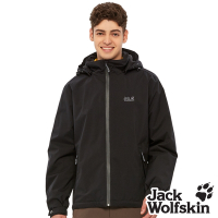 【Jack wolfskin飛狼】 男 Air Wolf 輕量防風防水保暖外套 內刷毛衝鋒衣『極致黑』